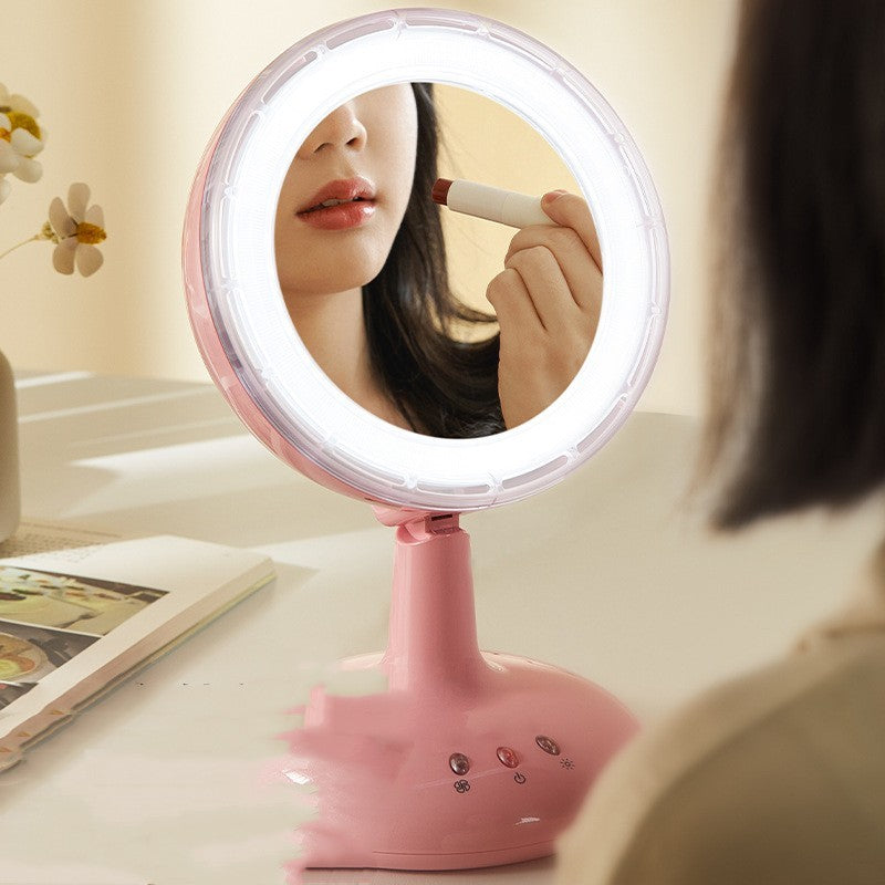 Desktop LED Light Dressing Mirror Dormitory Household Portable