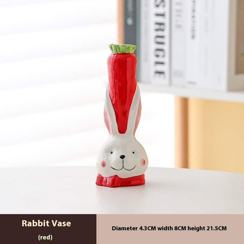 Cute Cartoon Rabbit Ceramic Vase