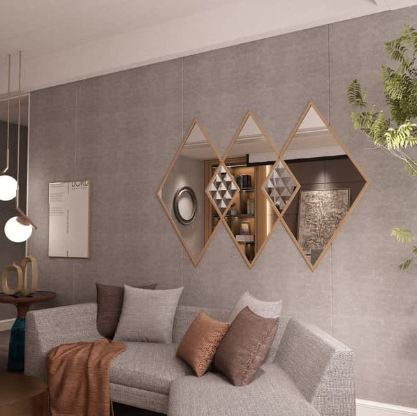 Geometrical Designer Wall Mounted Vanity Mirror 54*36