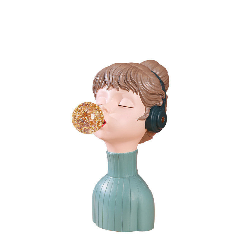 Music girl resin ornaments