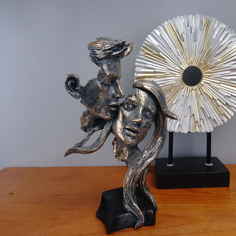 Home Resin Couple Sculpture Modeling Crafts Desktop Decoration Ornaments