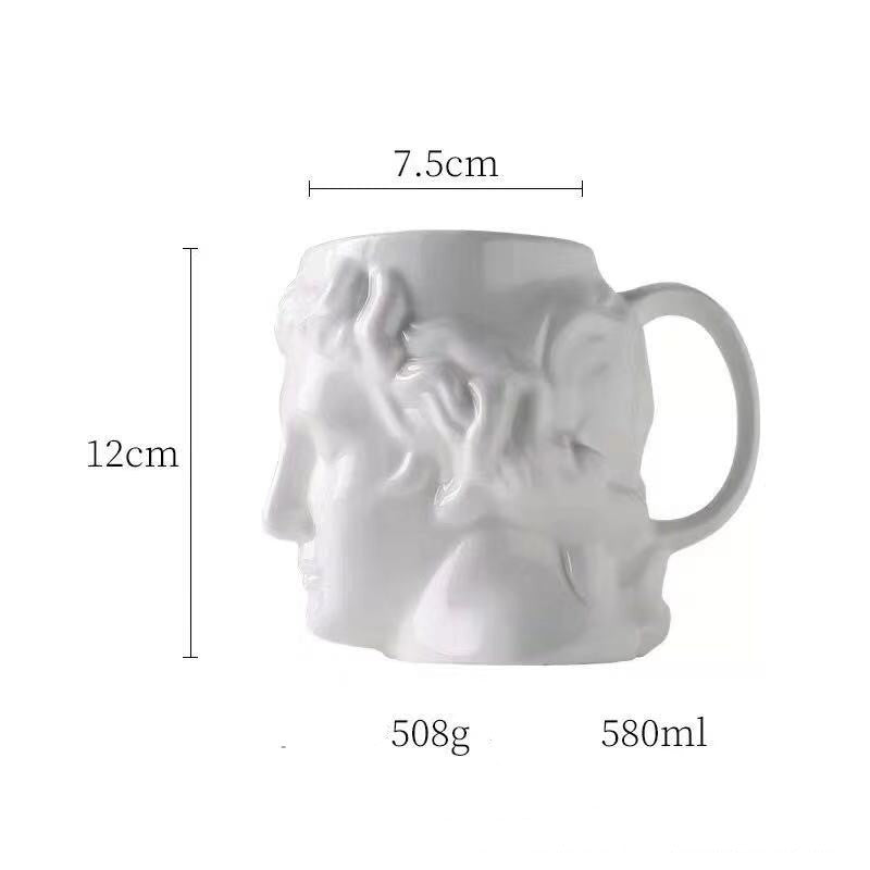 Apollo Statue Ceramic Mug Funny Large Capacity Water Cup Coffee Cup