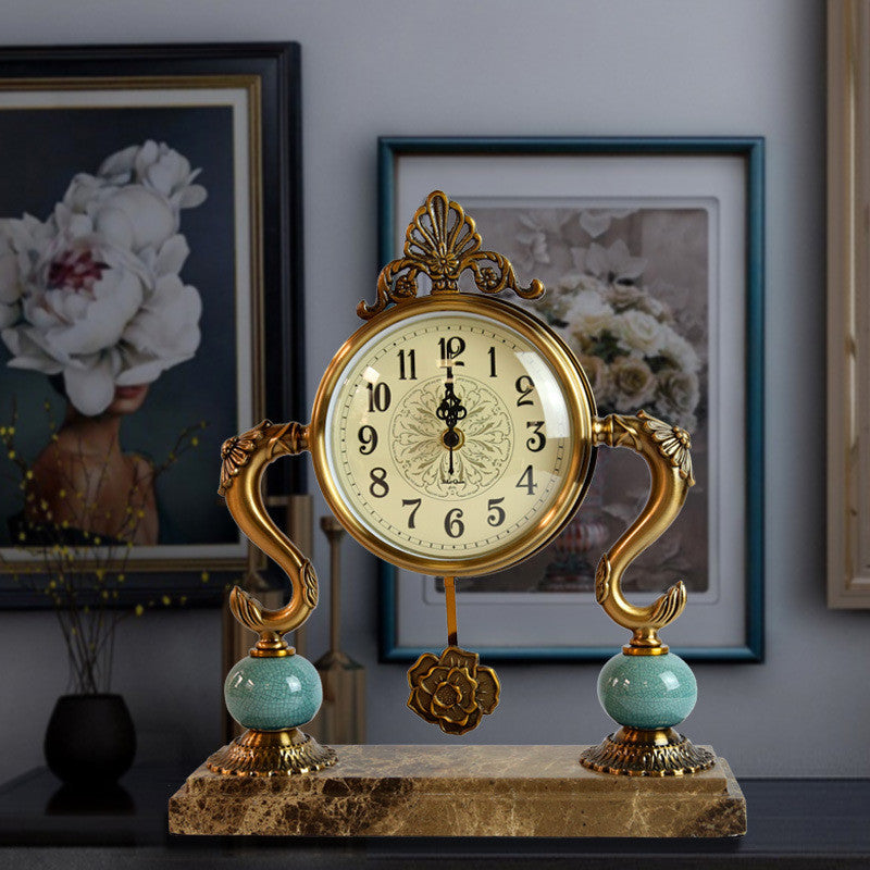 European-style Desk Clock Tabletop Living Room Clock Ornaments