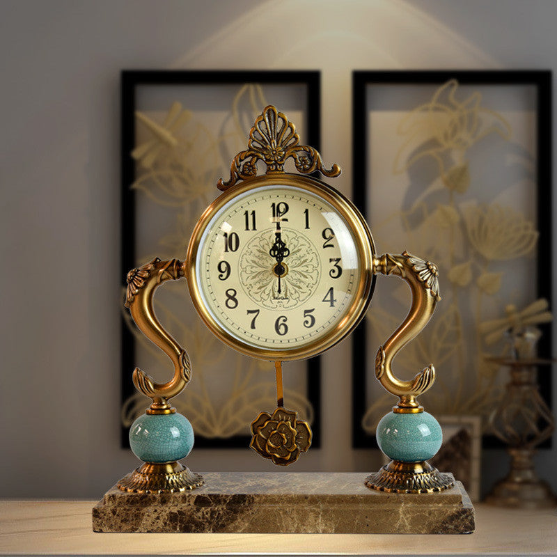 European-style Desk Clock Tabletop Living Room Clock Ornaments