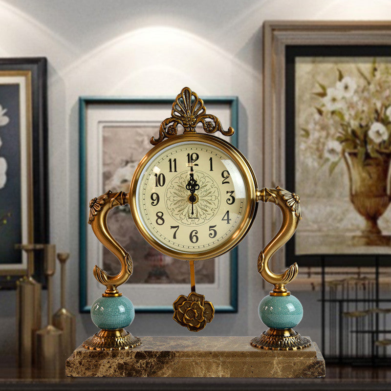 European-style Desk Clock Tabletop Living Room Clock Ornaments