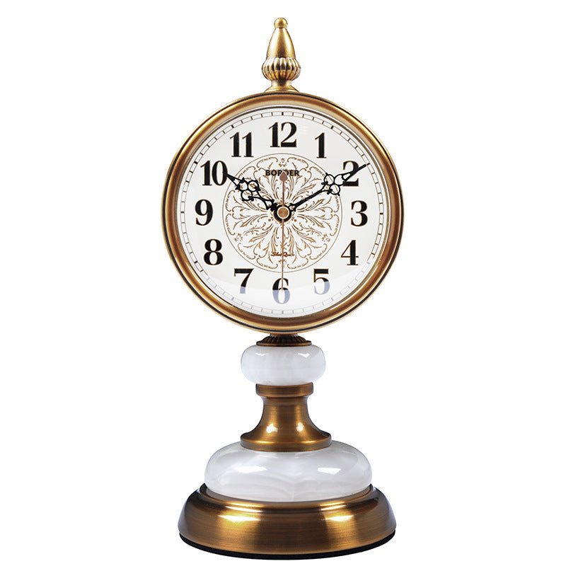 New Chinese Style Living Room Desk Clock Desktop Silent Craft Clock Ornaments