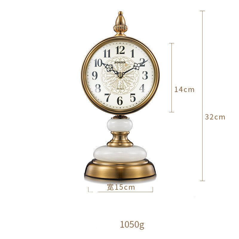 New Chinese Style Living Room Desk Clock Desktop Silent Craft Clock Ornaments