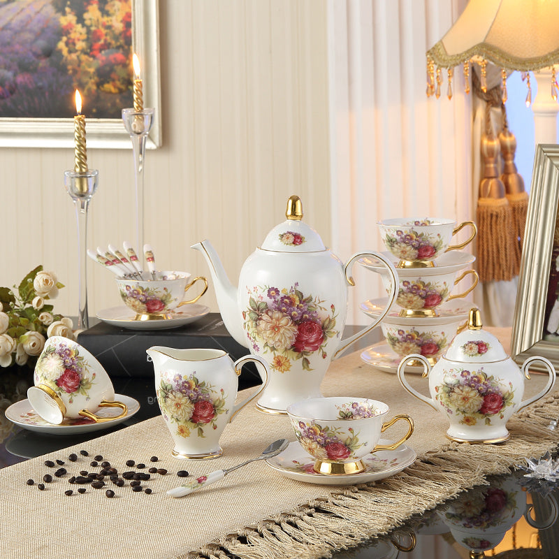 Exquisite Coffee Cup And Saucer English Afternoon Tea Flower Tea Set