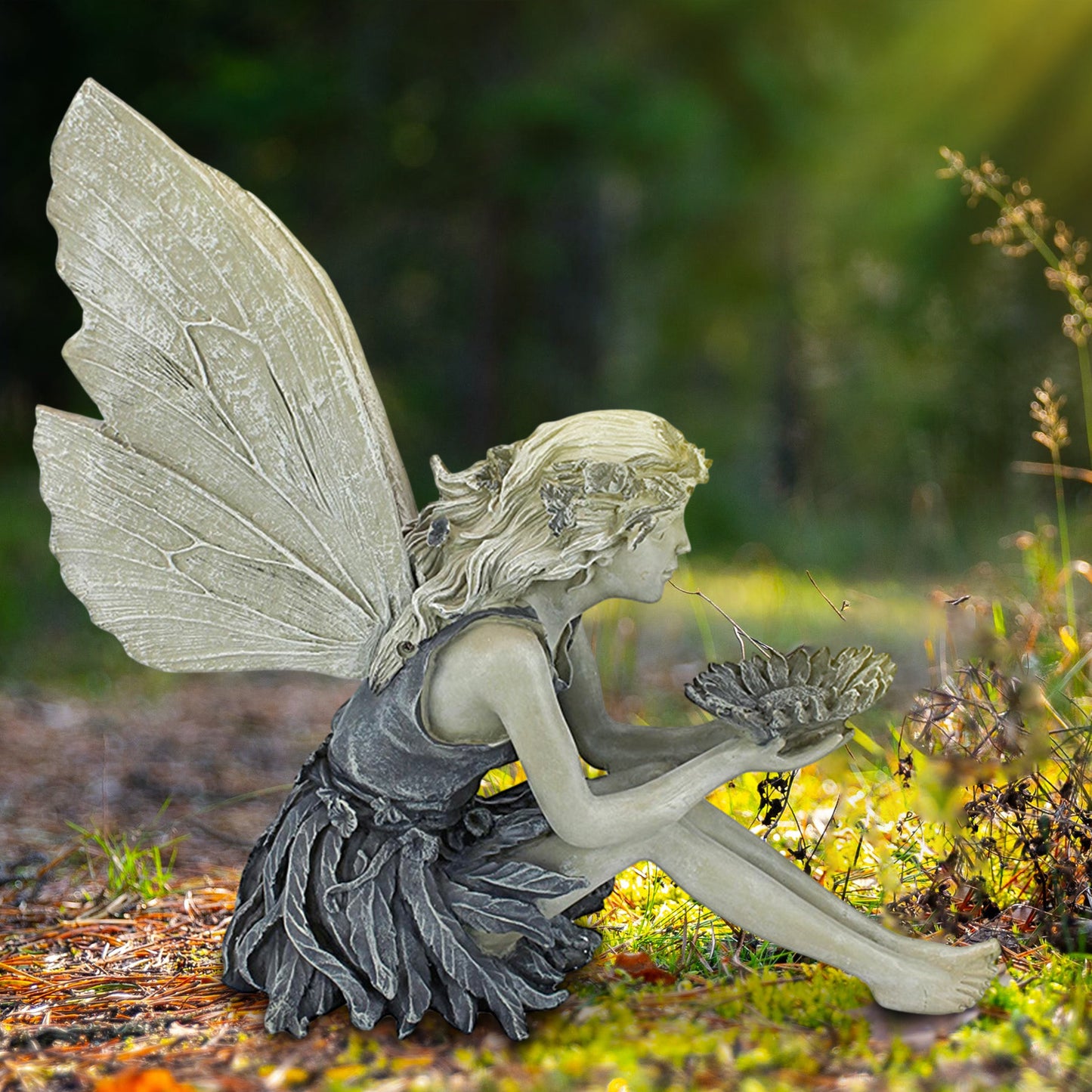 Fairy Sitting Garden Statue Ornament Decoration Resin Crafts Decor Accessories Home Landscaping Backyard Lawn Decoration-V Home Decor