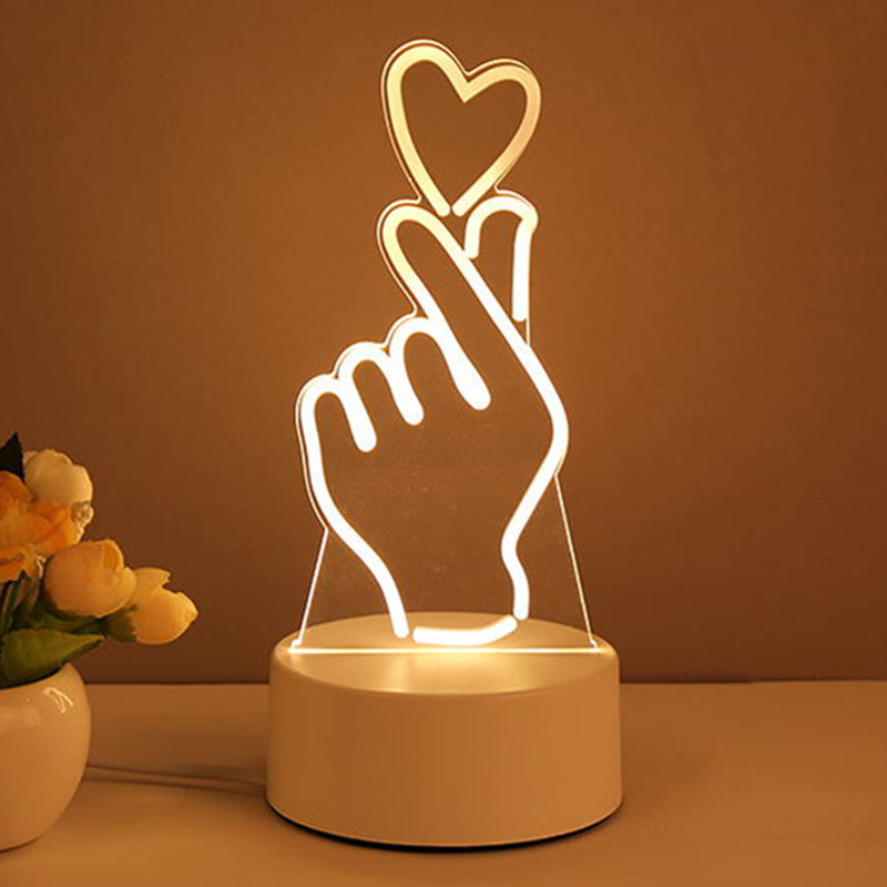 3D Lamp Acrylic USB LED Night Lights Neon Sign Lamp Home Decorations For Room Decor Valentines Day Gifts