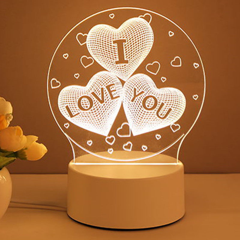 3D Lamp Acrylic USB LED Night Lights Neon Sign Lamp Home Decorations For Room Decor Valentines Day Gifts
