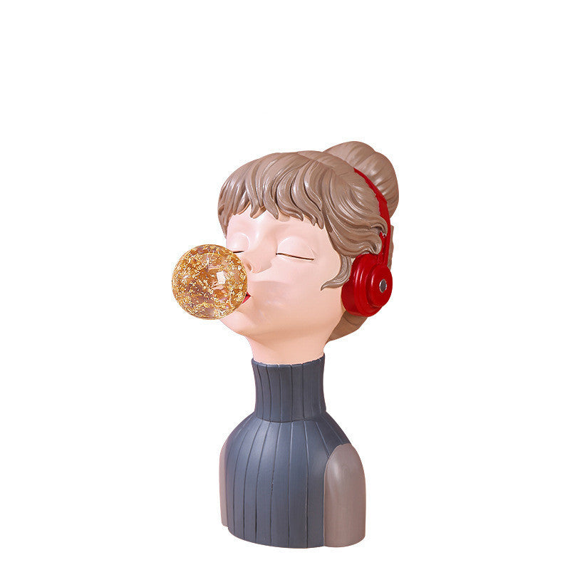 Music girl resin ornaments