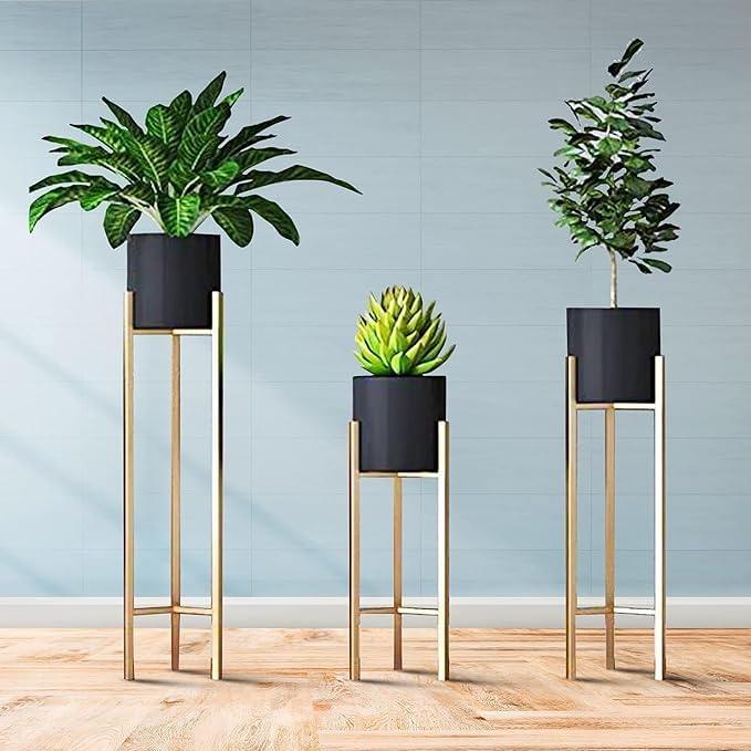 Golden Black planters set 32 * 27 * 22-V Home Decor