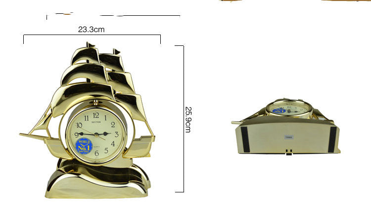 Fashion Plastic Desk Clock Sailboat Modeling