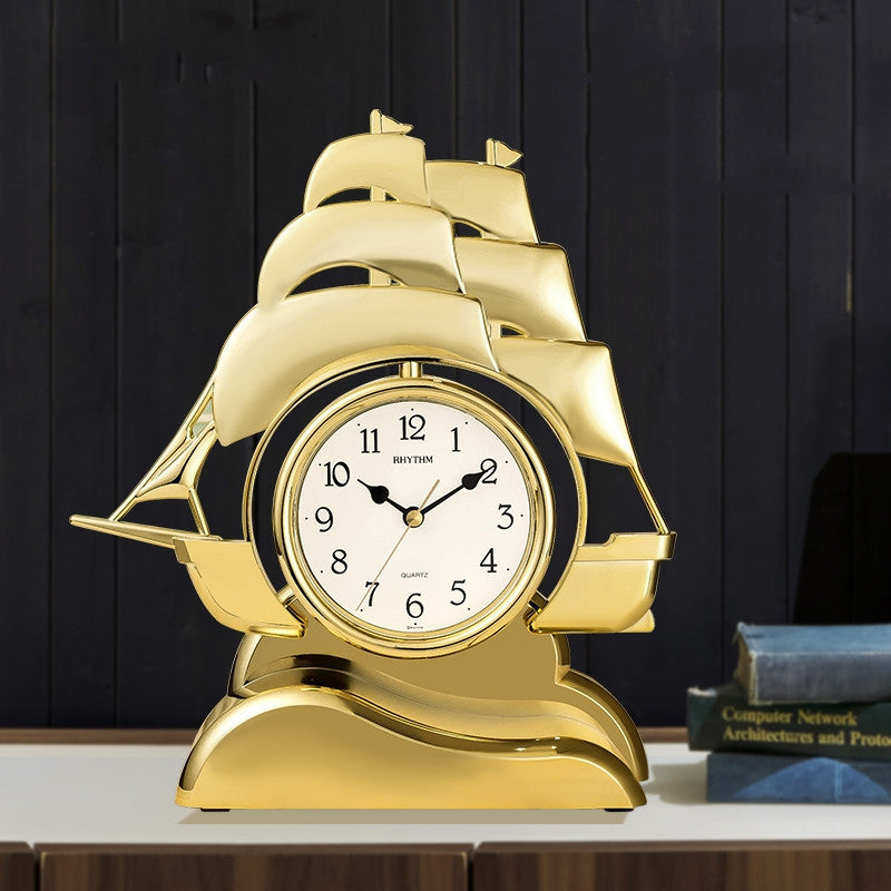 Fashion Plastic Desk Clock Sailboat Modeling