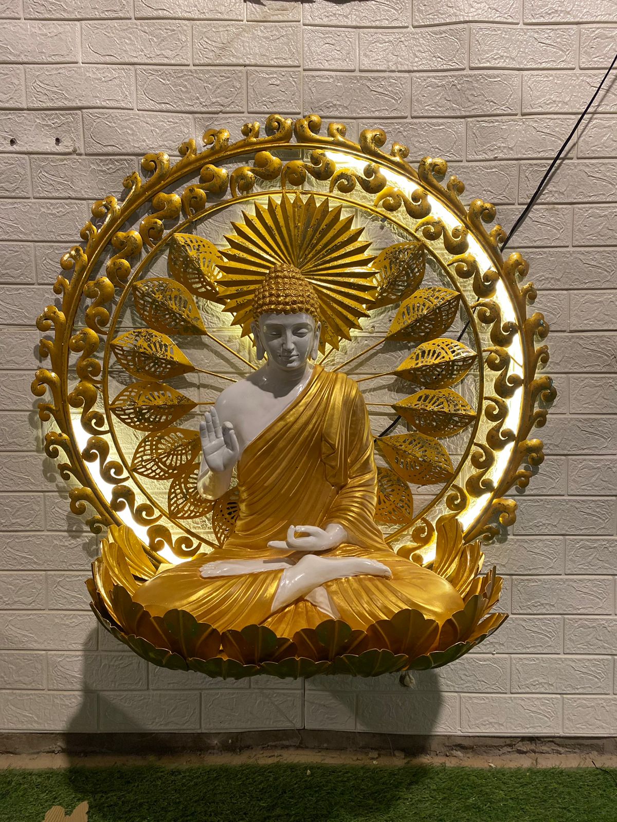 Lotus Buddha With Wheels 17*12*24-V Home Decor