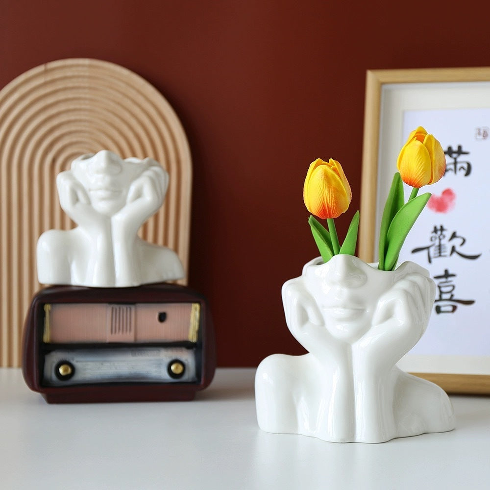 🎁 Resin Vase Human Body Shape Home Decoration Art Vase (100% off)