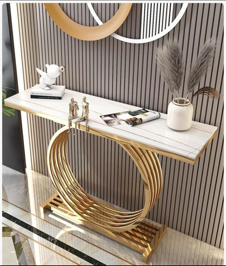 Stainless Steel Circles Console Table 48*12*30-V Home Decor