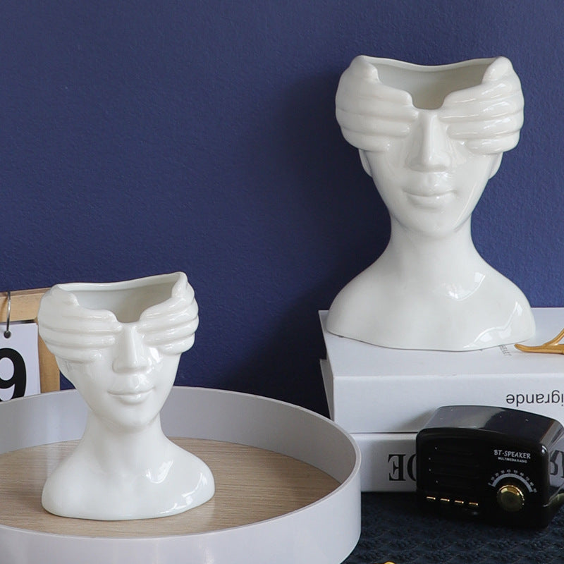 Nordic Art Ceramic Vase Decoration Living Room Tabletop Flower Arrangement Decorative Vase