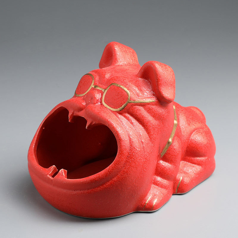 Cartoon Cat Ashtray Cute Creative Ceramic Household Ashtray Personality Trend Car Windproof