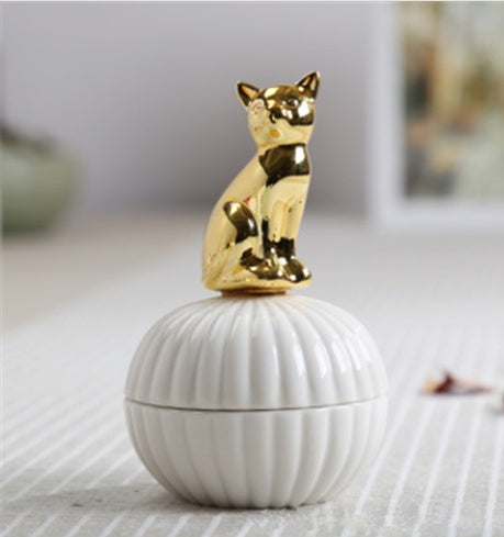 🎁 Animal figurine decor jewelry box squirrel rabbit cat bird crafts gift home decor jar (100% off)