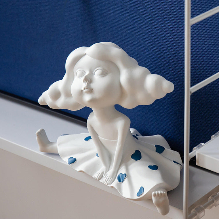 Nordic Creative Doll Girl Resin Decoration Living Room TV Cabinet Decoration