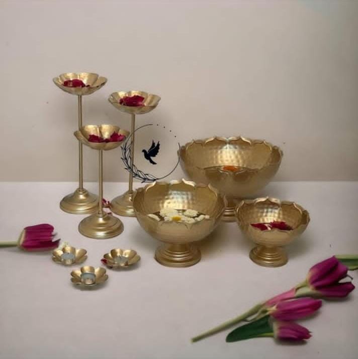 Lotus Urli With Lotus Stand 12*10*8-V Home Decor