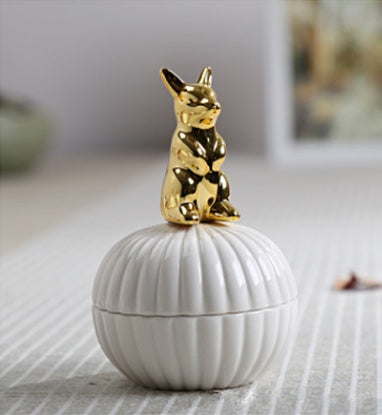 🎁 Animal figurine decor jewelry box squirrel rabbit cat bird crafts gift home decor jar (100% off)