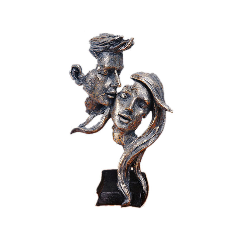 Home Resin Couple Sculpture Modeling Crafts Desktop Decoration Ornaments