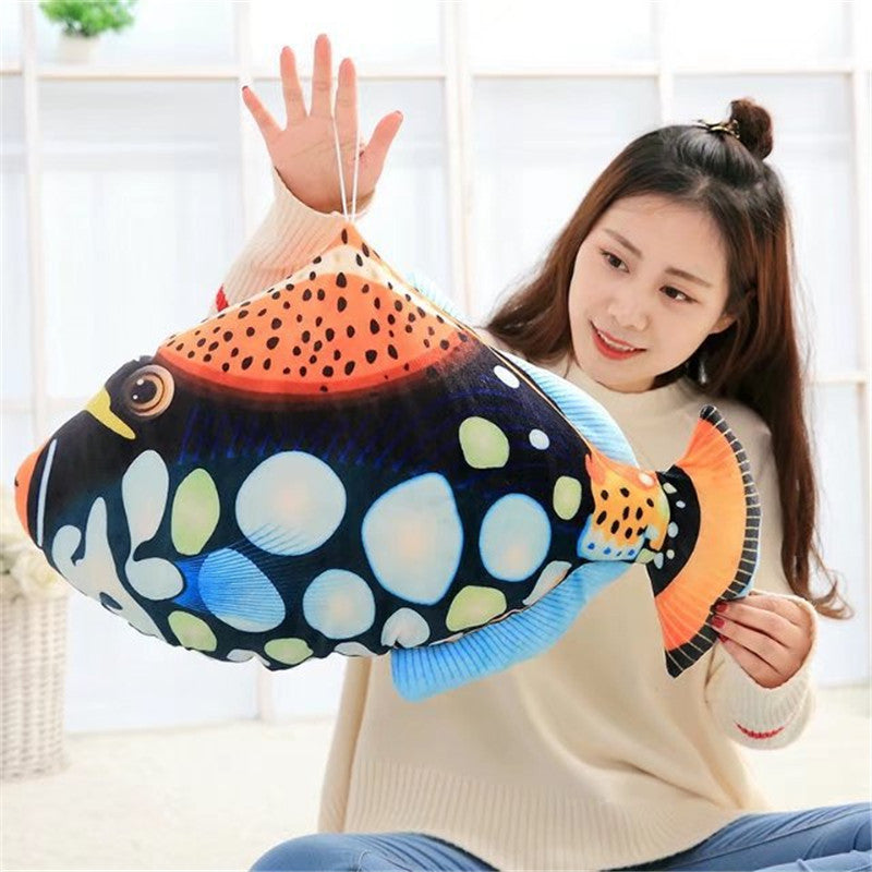 New Big turtle Tropical Fish 3D Printing Soft Plush Chair Seat Cushion Pillow Home Car Decor Stump Shaped Decorative Pillows LST
