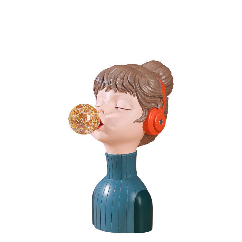 Music girl resin ornaments