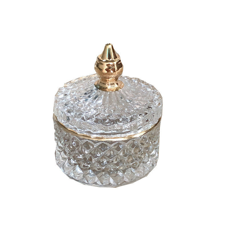 🎁 Luxury Gold Painted Glass Sugar Bowl With Lid Glass Candle Cup (100% off)