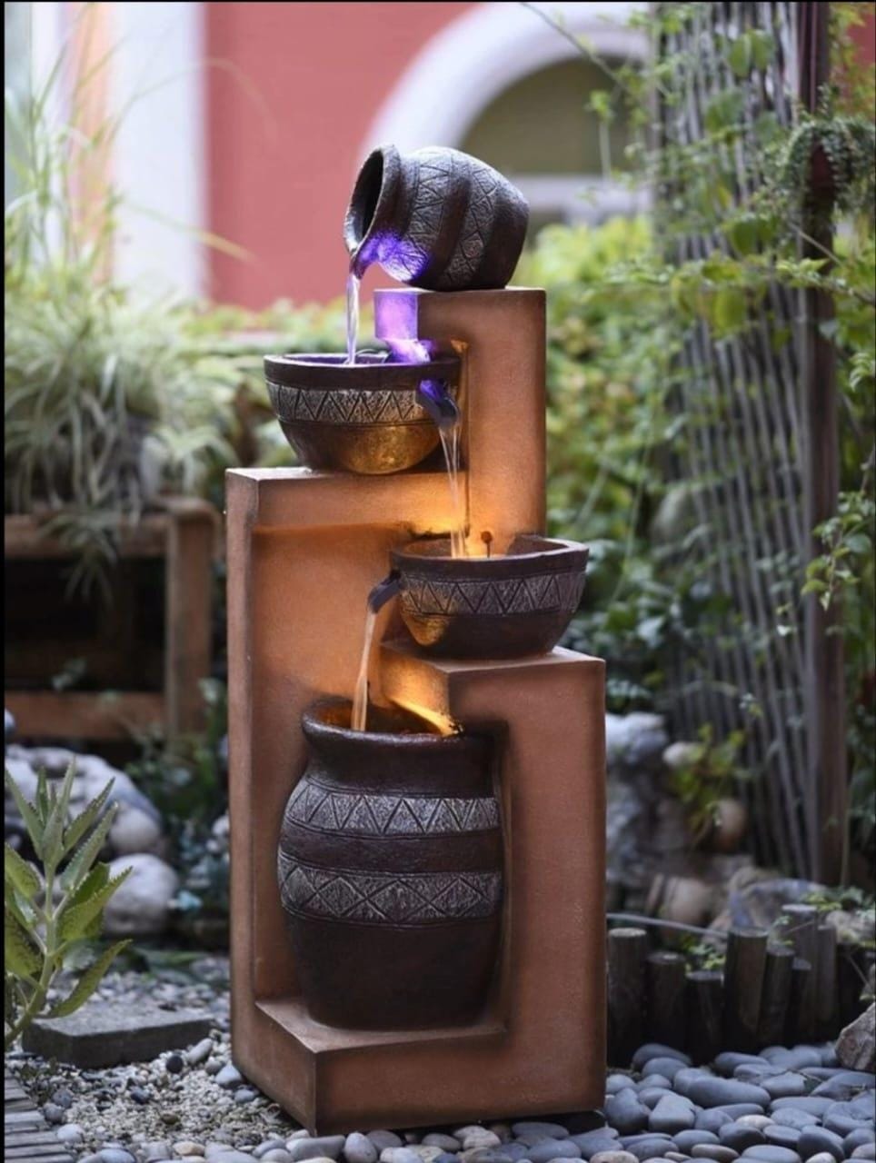 Unbreakable Fiber Jug Fountain 15*16*48-V Home Decor