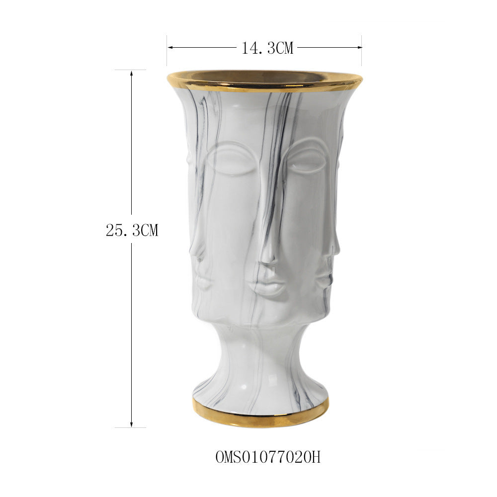 Human Face Flowerpot Light Luxury Ornaments Entrance Key Storage Home