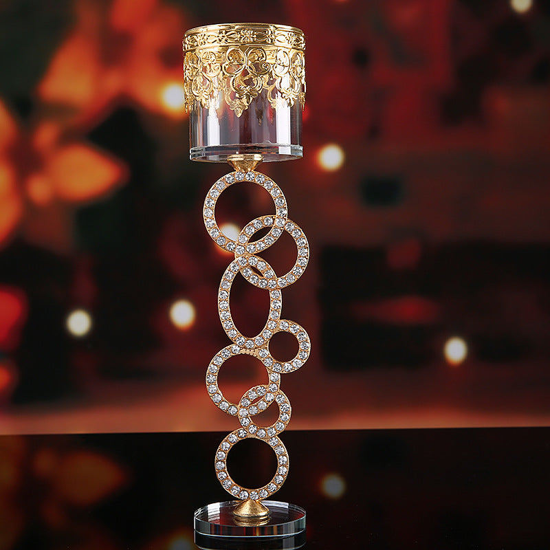 Modern Minimalist Cylindrical Glass Crystal Candle Holder