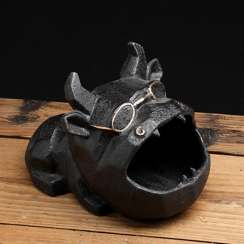 Cartoon Cat Ashtray Cute Creative Ceramic Household Ashtray Personality Trend Car Windproof