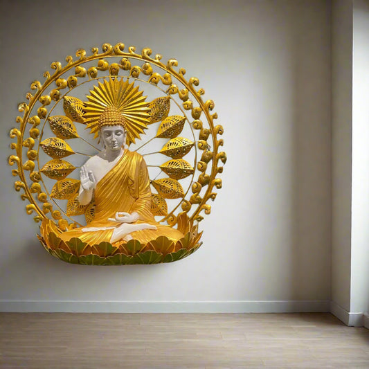 Lotus Buddha With  Wheels 17*12*24-V Home Decor