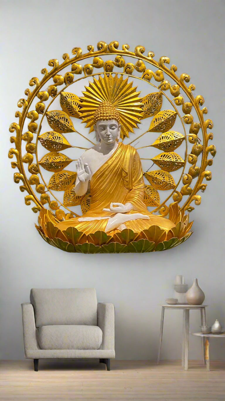 Lotus Buddha With Wheels 17*12*24-V Home Decor