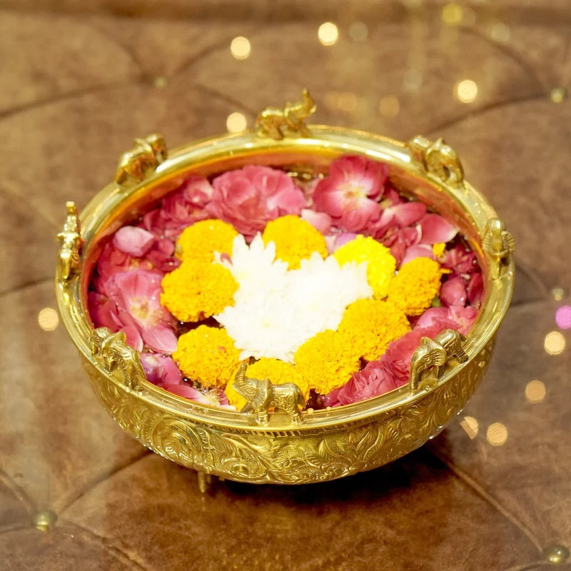 Brass Elephant Urli 10*10-V Home Decor