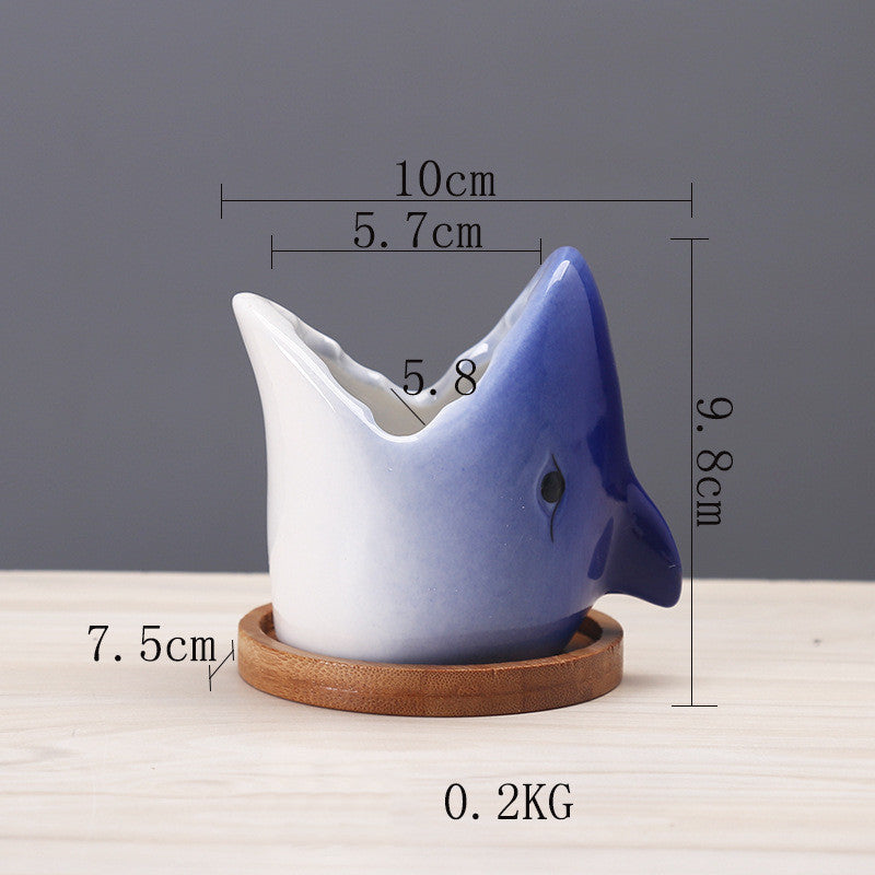 🎁 Succulent Pot Creative Cartoon Ceramic Flower Pots European-style Simple Indoor Desktop Pots For Plants Office Decor Planters (100% off)