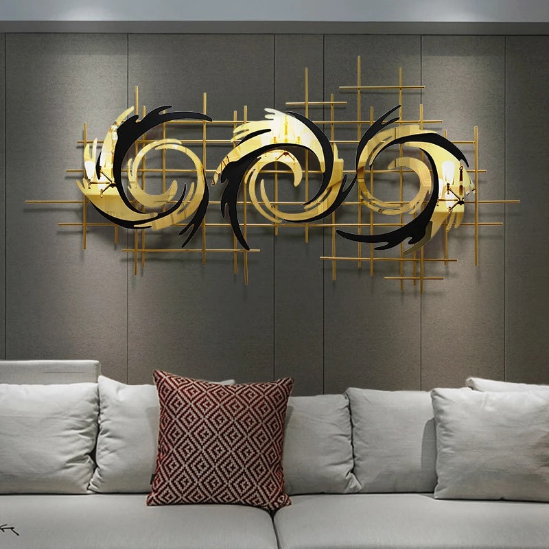 3 Wave Golden Wall Decor 48*24-V Home Decor