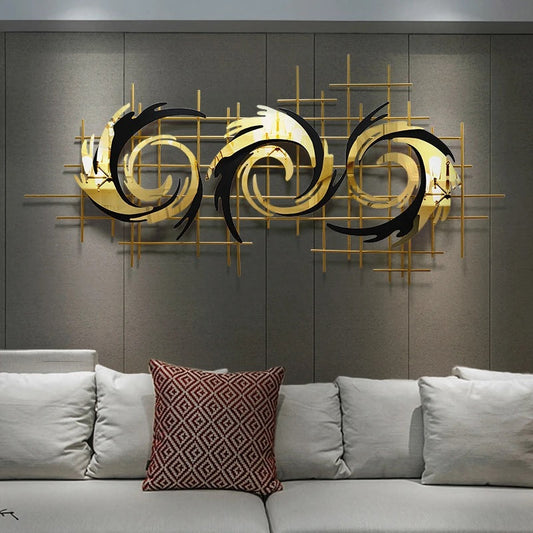 3 Wave Golden Wall Decor 48*24-V Home Decor