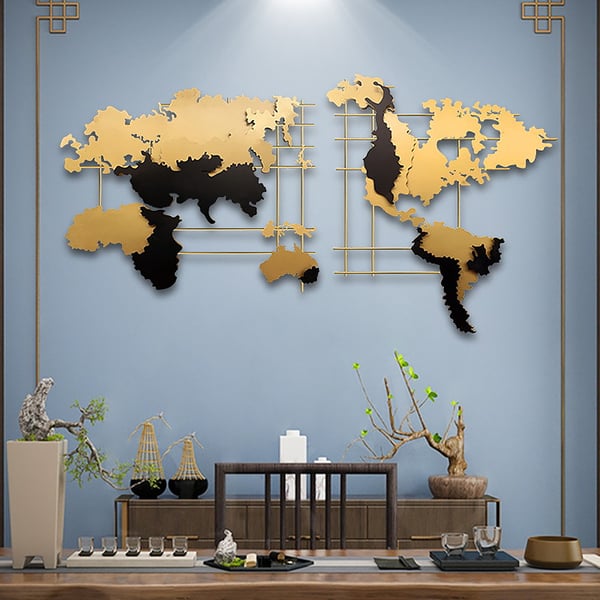 Metal World Map Wall Decor 48*25-V Home Decor