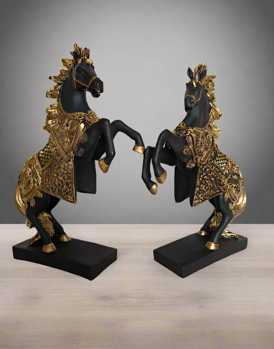 Black Dancing Horses Decor 10*8
