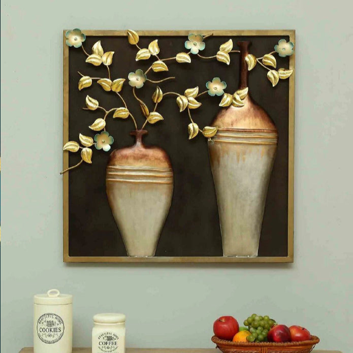 Two Flower Pot Frame Wall Decor 31*2*31