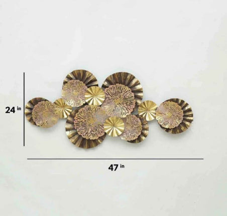 Golden Color Circles Wall Decor 47*2*24