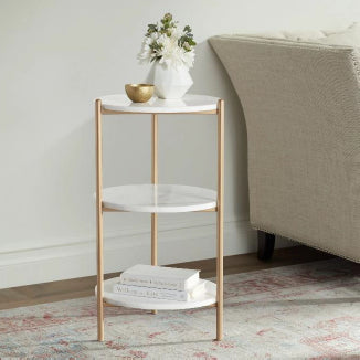 Marble Iron Side Table 28*15