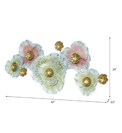 White Shine Flower Wall Decor 47*2*24