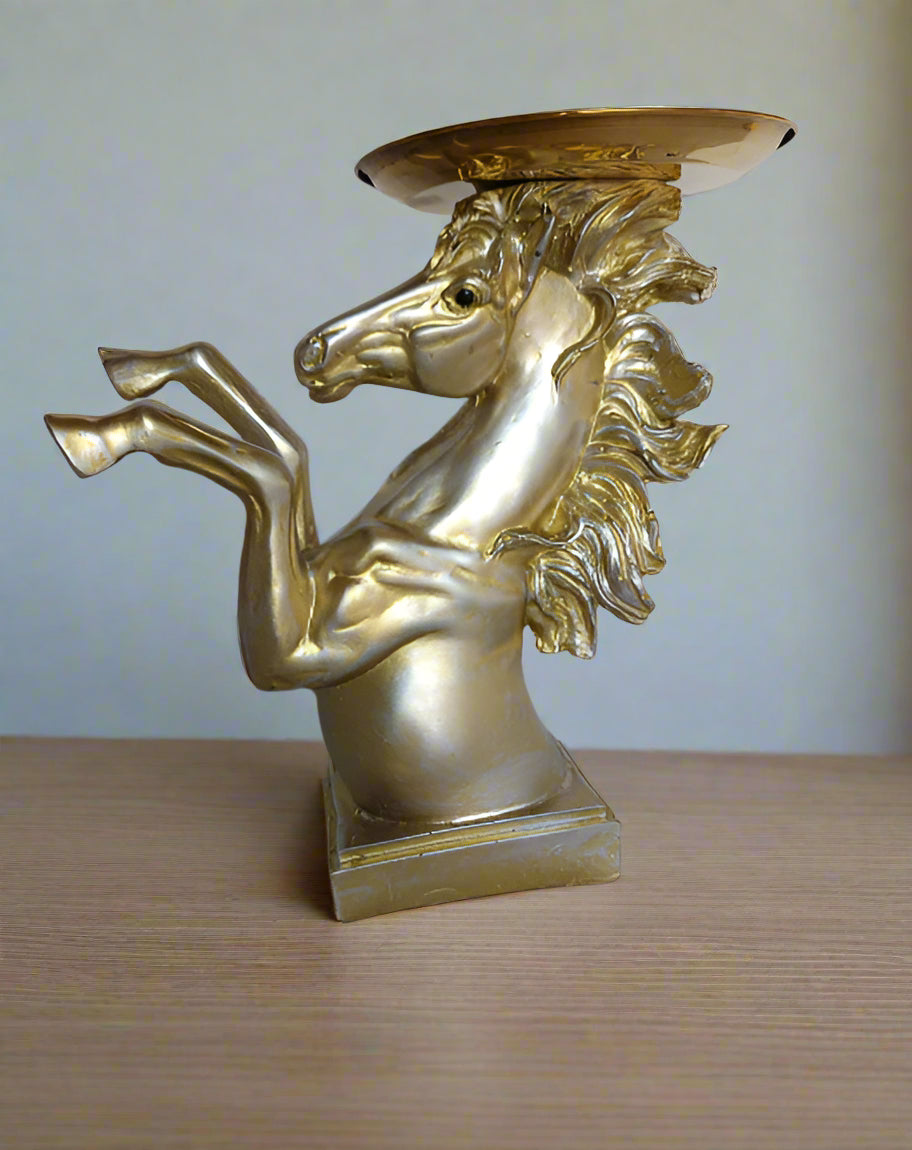 Horse With Tray Table Decor 8*3*9
