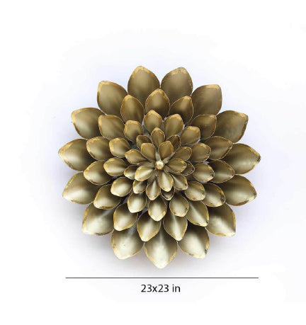Golden Color Flower Wall Decor 23*4*23